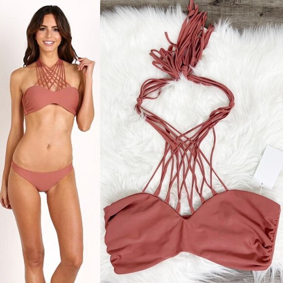Mikoh Kahala Lychee Strappy Bikini Top Womens XL Swim Beach Rare - Picture 1 of 6